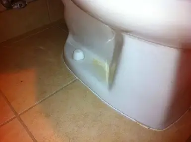 urine around base of toilet