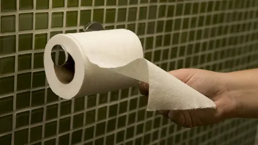 open ended toilet paper holder direction