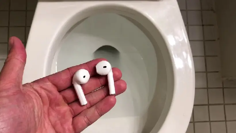 dropped airpod in toilet